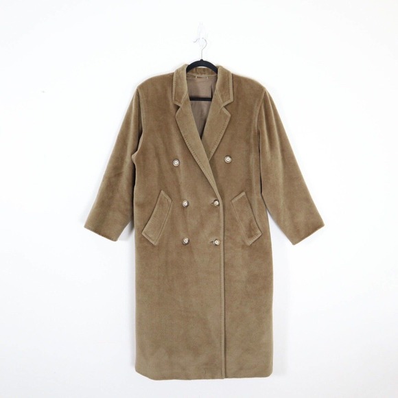MaxMara Jackets & Blazers - Max Mara US 6 Wool Coat Camel Tan Double Breasted Oversize